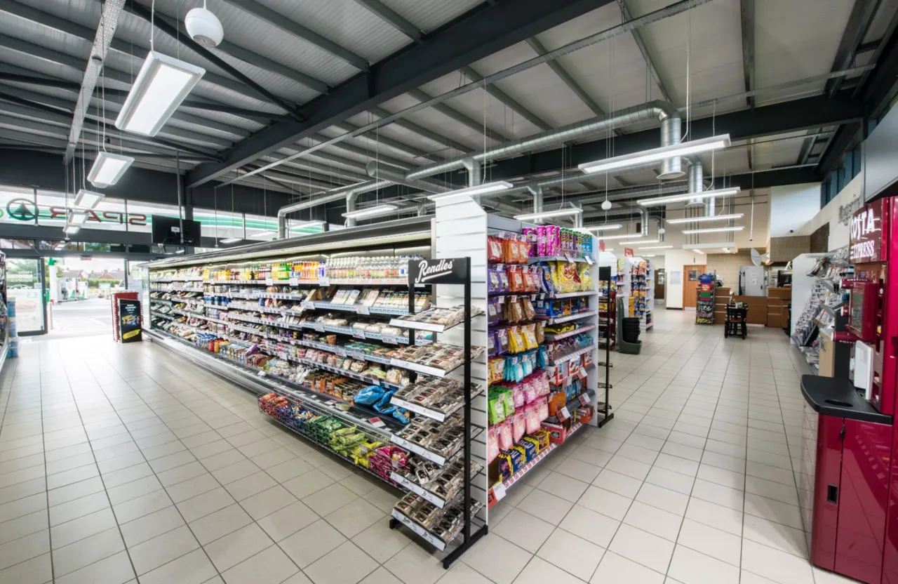Convenience store aisles inside a Valli site